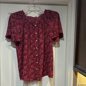 Style & Co. Floral Red Women's Top